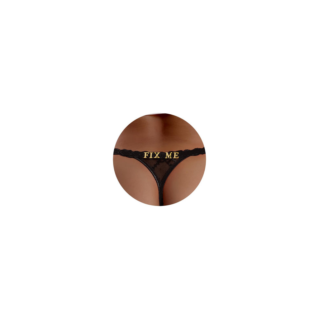 Sexy Underwear for Women Lace Panties Sexy Thong with Funny Rhinestone Letters for Couple Gifts