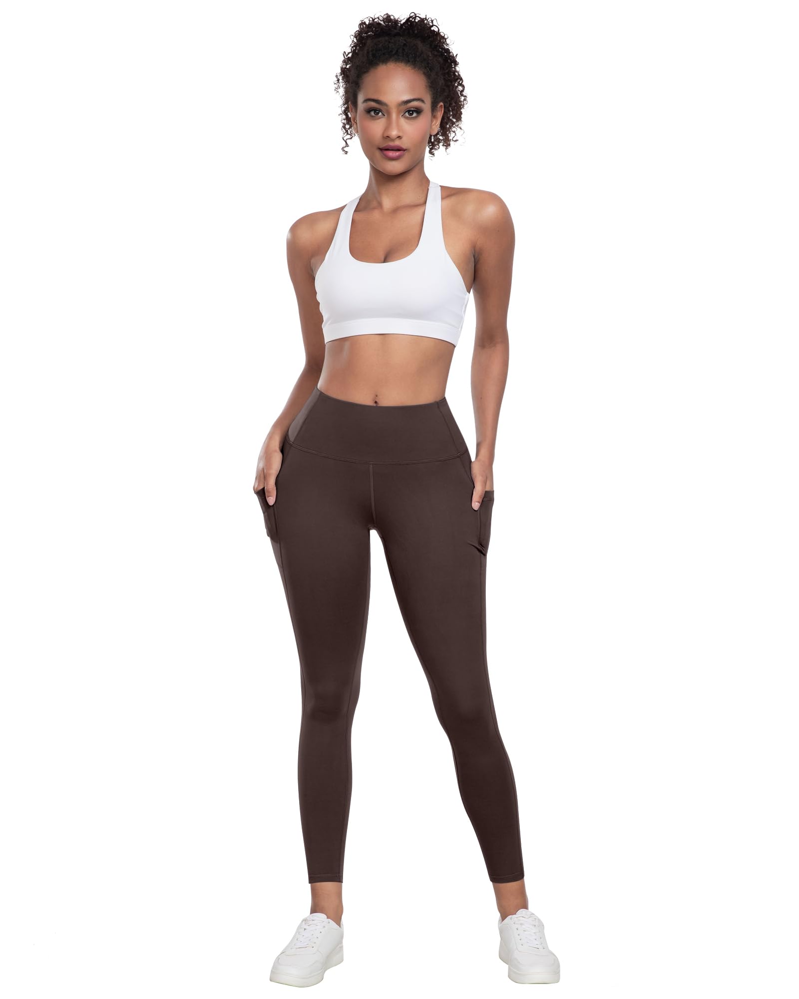 LZYVOO Leggings with Pockets for Women, 6 Packs Soft High Waisted Tummy Control Workout Yoga Pants