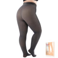 Plus Size Fleece Lined Tights Women, Fake Translucent Winter Thermal Pantyhose, High Waist Warm Thermal Leggings.