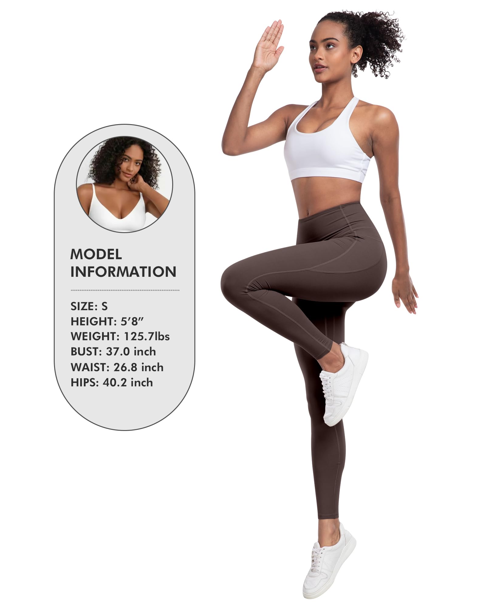 LZYVOO Leggings with Pockets for Women, 6 Packs Soft High Waisted Tummy Control Workout Yoga Pants