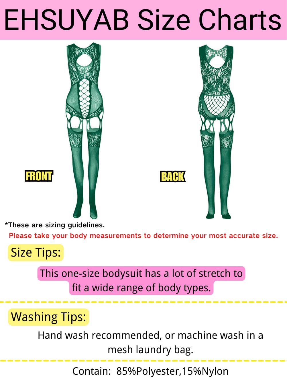 EHSUYAB Women Body Stockings Sexy, Exotic Dancer Fishnets Lingerie Glow Party, Fishnet Bodysuit Rave Outfits Club Plus Size