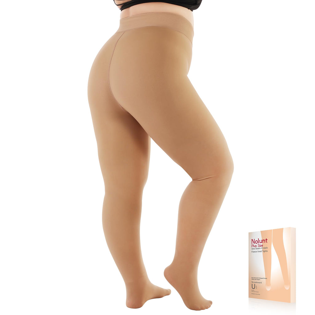 Plus Size Fleece Lined Tights Women, Fake Translucent Winter Thermal Pantyhose, High Waist Warm Thermal Leggings.