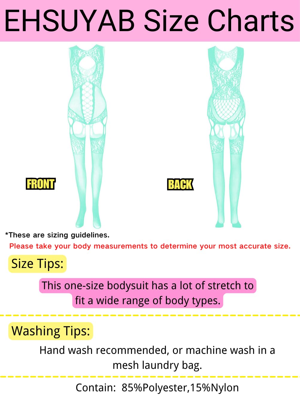 EHSUYAB Women Body Stockings Sexy, Exotic Dancer Fishnets Lingerie Glow Party, Fishnet Bodysuit Rave Outfits Club Plus Size