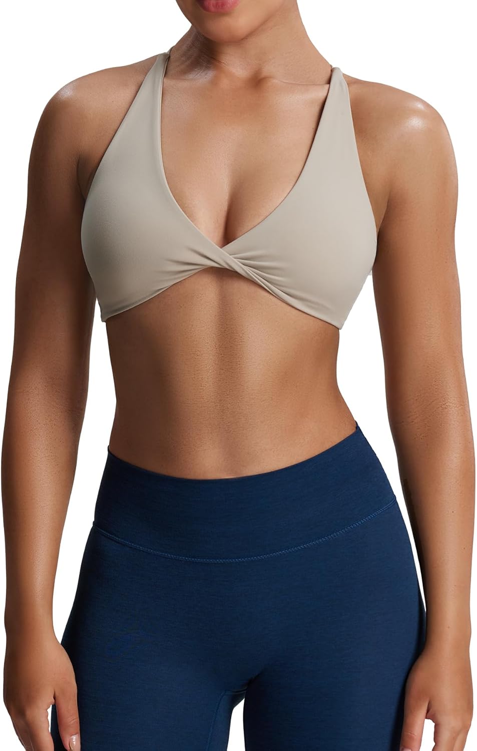 Aoxjox Women's Workout Sports Bras Fitness Metamorph Sienna Twist Bra Yoga Crop Tank