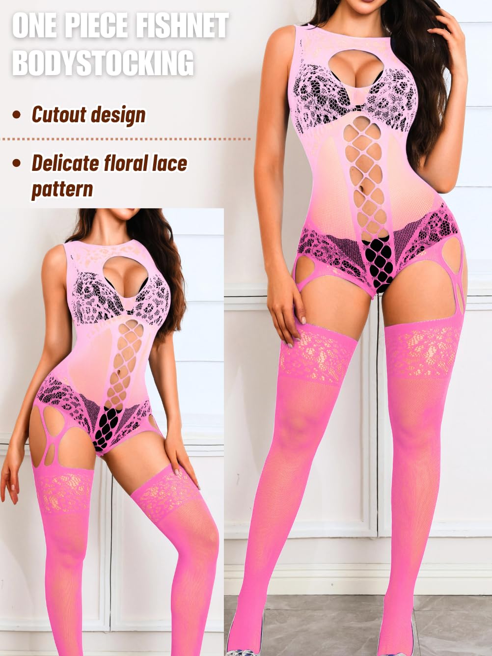 EHSUYAB Women Body Stockings Sexy, Exotic Dancer Fishnets Lingerie Glow Party, Fishnet Bodysuit Rave Outfits Club Plus Size
