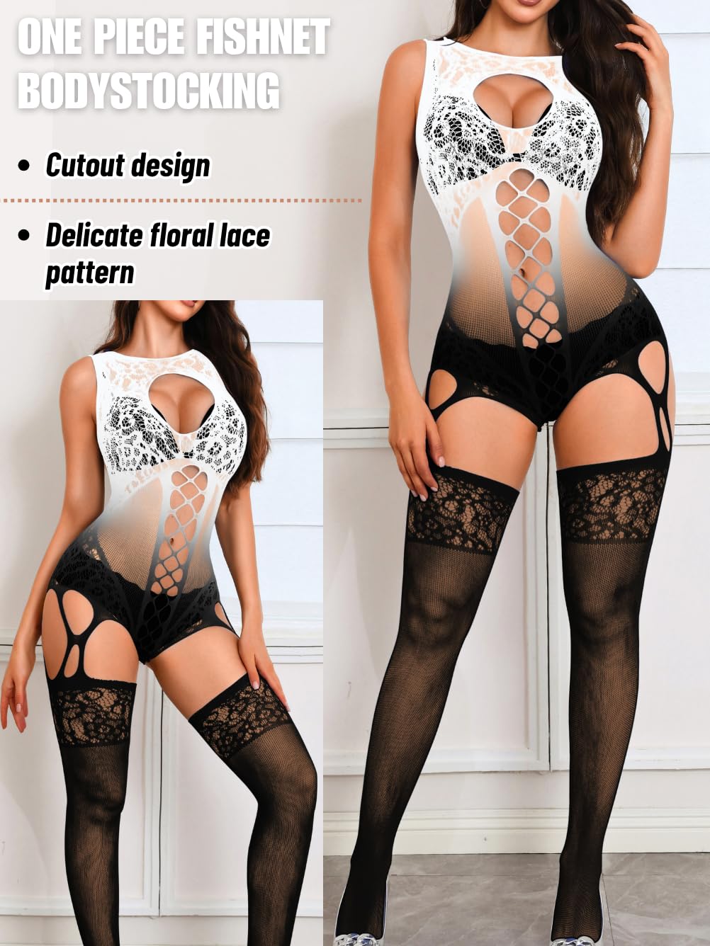 EHSUYAB Women Body Stockings Sexy, Exotic Dancer Fishnets Lingerie Glow Party, Fishnet Bodysuit Rave Outfits Club Plus Size