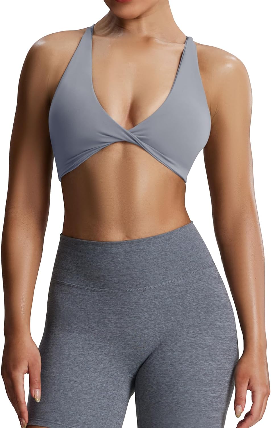 Aoxjox Women's Workout Sports Bras Fitness Metamorph Sienna Twist Bra Yoga Crop Tank