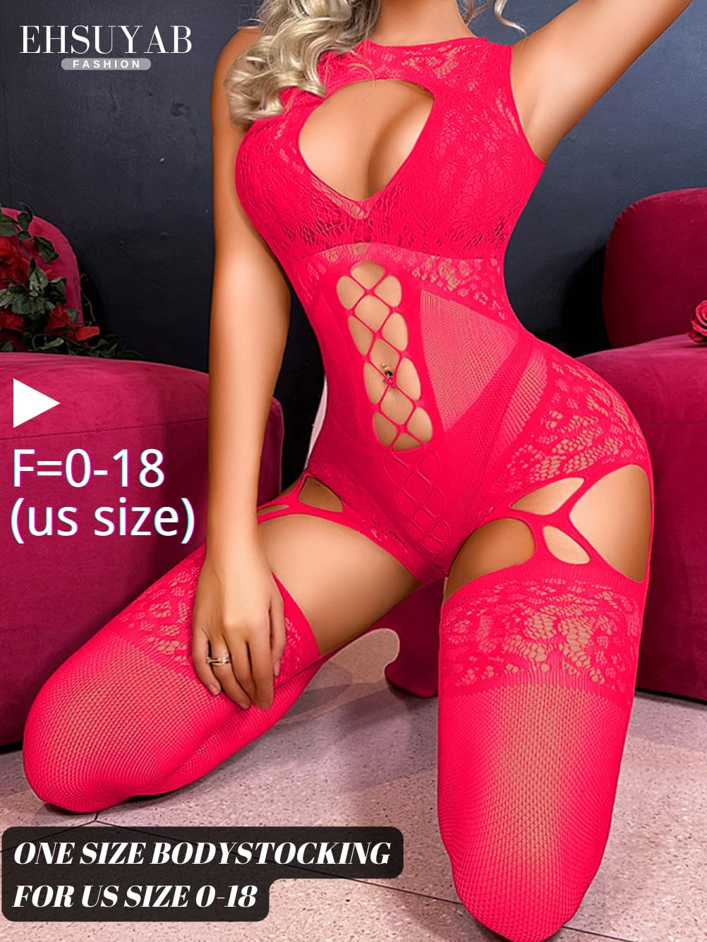 EHSUYAB Women Body Stockings Sexy, Exotic Dancer Fishnets Lingerie Glow Party, Fishnet Bodysuit Rave Outfits Club Plus Size