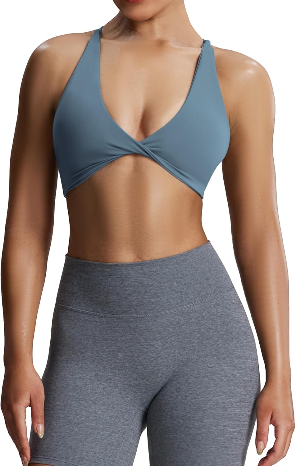 Aoxjox Women's Workout Sports Bras Fitness Metamorph Sienna Twist Bra Yoga Crop Tank