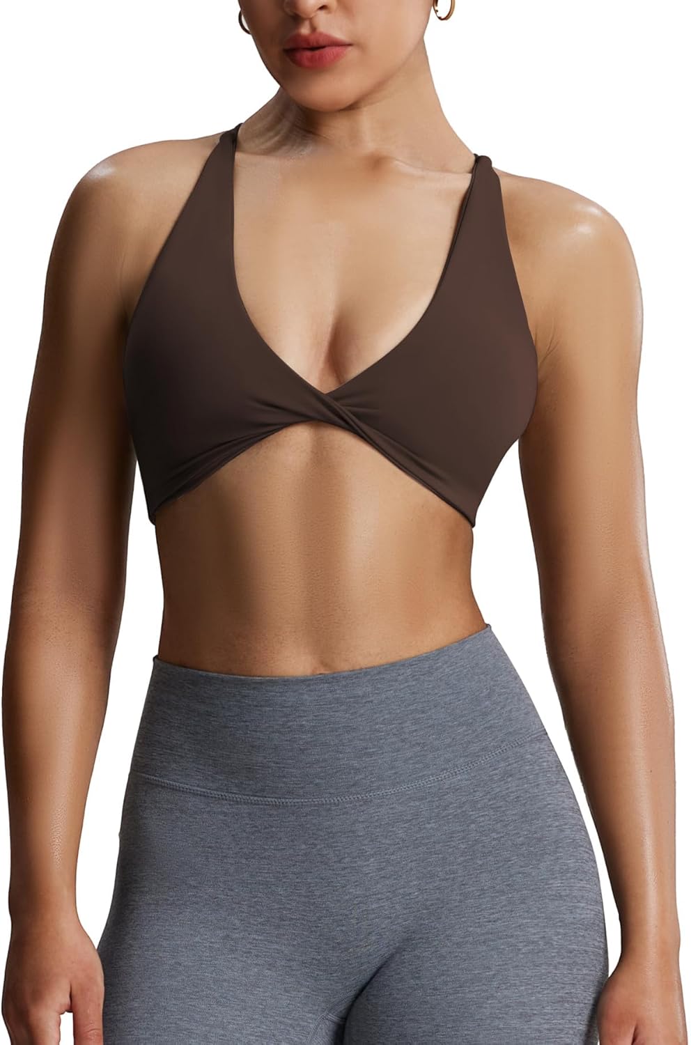 Aoxjox Women's Workout Sports Bras Fitness Metamorph Sienna Twist Bra Yoga Crop Tank