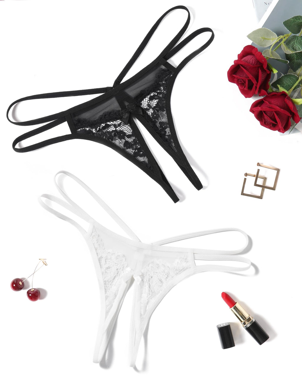Avidlove Women Lace Panties Floral Lace Briefs Mesh Hollow Out G-String Thongs T-back Underwear 1-4 Pack