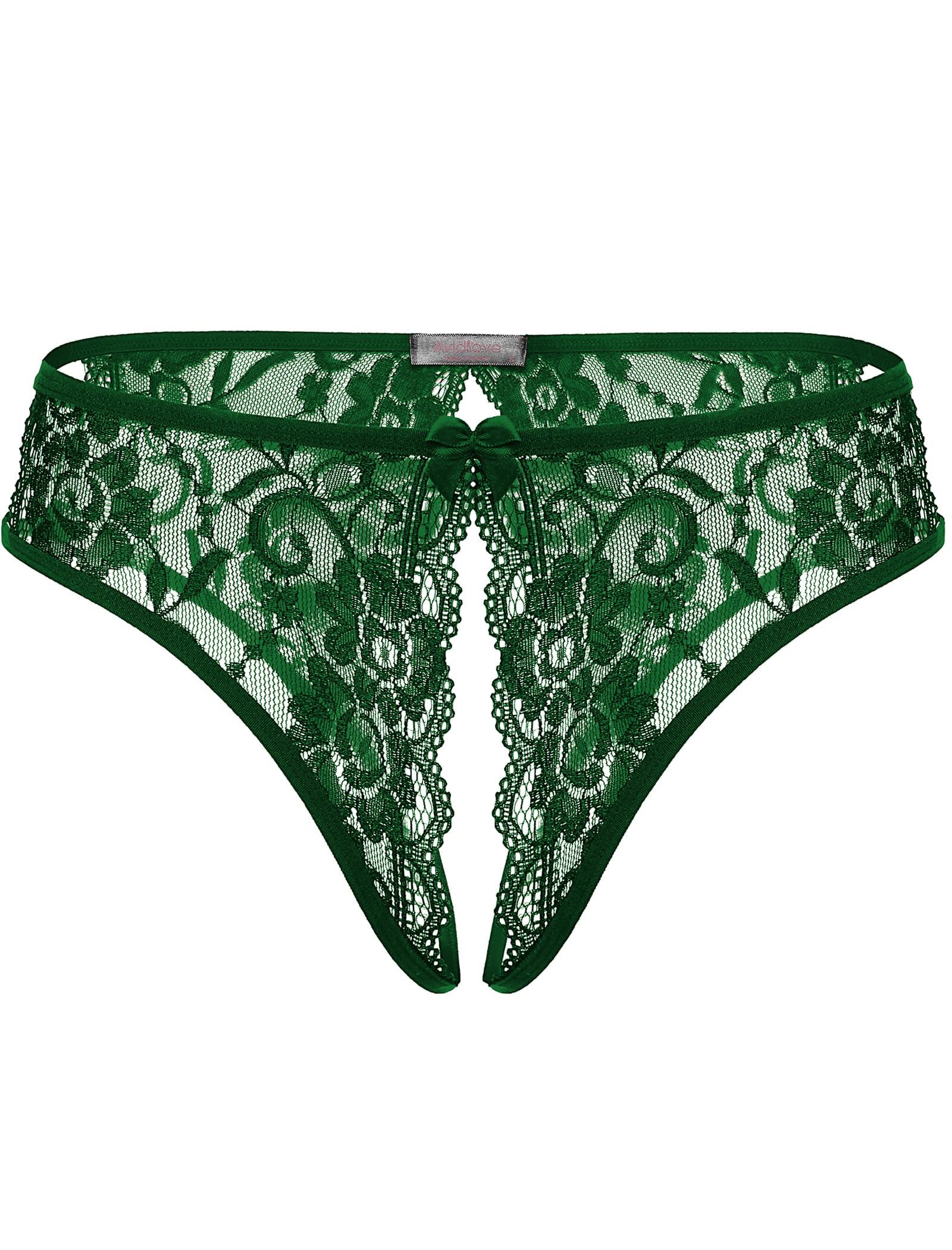 Avidlove Women Lace Panties Sexy Thong Underwear Floral Lace Briefs with Cute Bow Center